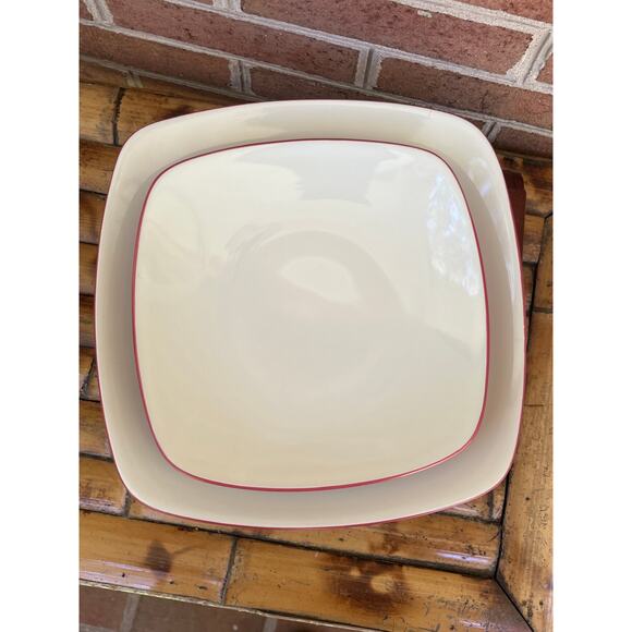 Set of 4 Noritake Colorwave Raspberry Red Square Plates Salad Dinner - Picture 6 of 6